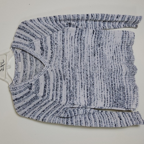 Eileen Fisher Gray  & Cream Knit Long Sleeve Sweater Size S - Picture 1 of 4